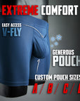 Nylon 7in Boxer Briefs V-Fly 3pk Black/Dark Blue/Gray