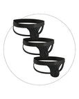 Jockstrap de Malla de Nylon 0in Sin Abertura 3pk Negro