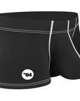 Nylon 3in Boxer Briefs No Fly 1pk Black - White Stitch