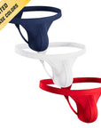 Modal 0in Thong No Fly 3pk Navy Blue/Red/White