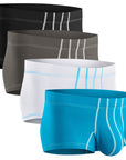 Bóxers de Nylon 3in Sin Abertura 4pk Negro/Cian/Gris/Blanco