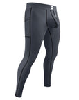 Leggings de Nylon de 28in Sin Bragueta 1pk Gris - Costura Negra