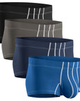 Bóxers de Nylon 3in Sin Abertura 4pk Negro/Azul Oscuro/Gris/Azul Claro