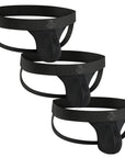 Jockstrap de Malla de Nylon 0in Sin Abertura 3pk Negro