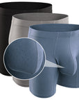 Calzoncillos Boxer de Nylon 6in Sin Abertura 3pk Negro/Azul/Gris