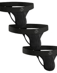 Tanga de malla de nylon 0in sin abertura 3pk negro