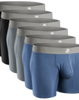 Modal Calzoncillos Boxer 7in Sin Abertura 6pk Negro/Gris Oscuro/Marino