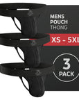 Tanga de malla de nylon 0in sin abertura 3pk negro