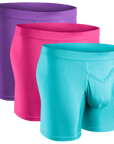 Boxers Modal 7in V-Fly 3pk Rosa/Púrpura/Turquesa