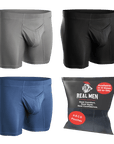 Nylon 7in Boxer Briefs V-Fly 3pk Black/Dark Blue/Gray