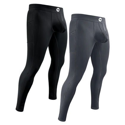 Leggings de Nylon de 28in Sin Abertura 2pk Negro/Gris