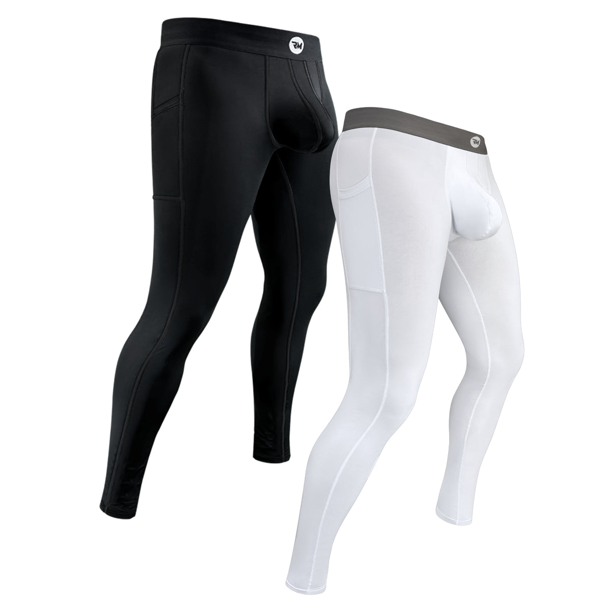 Nylon 28in Leggings No Fly 2pk Black/White