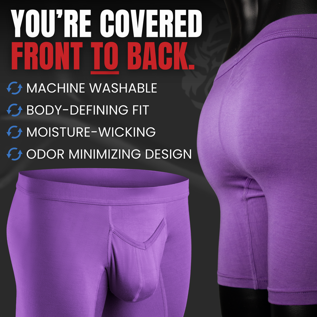 Modal 7in Boxer Briefs V-Fly 3pk Pink/Purple/Turquoise