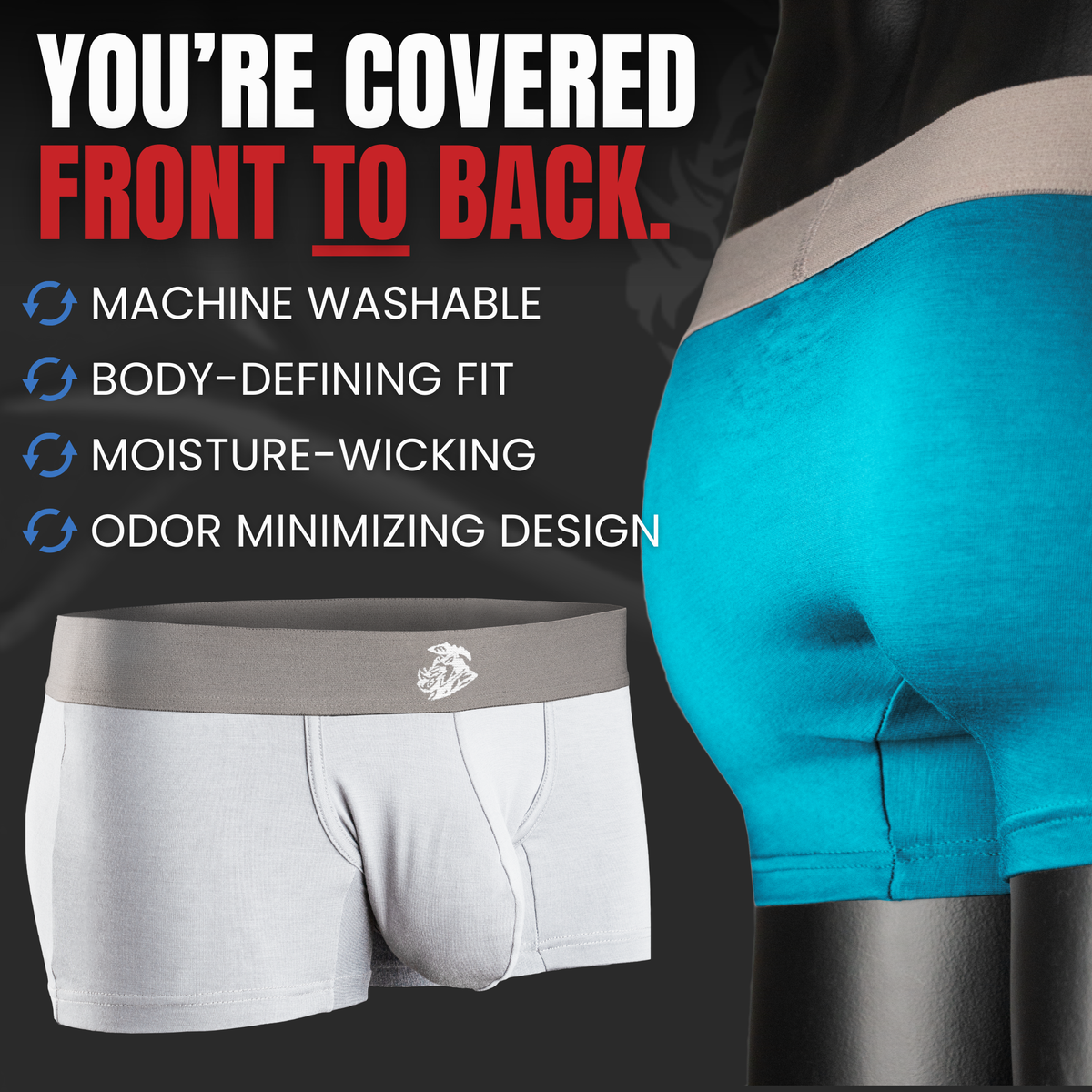 Modal 3in Boxer Briefs No Fly 3pk Heather Gray/Slate Gray/White
