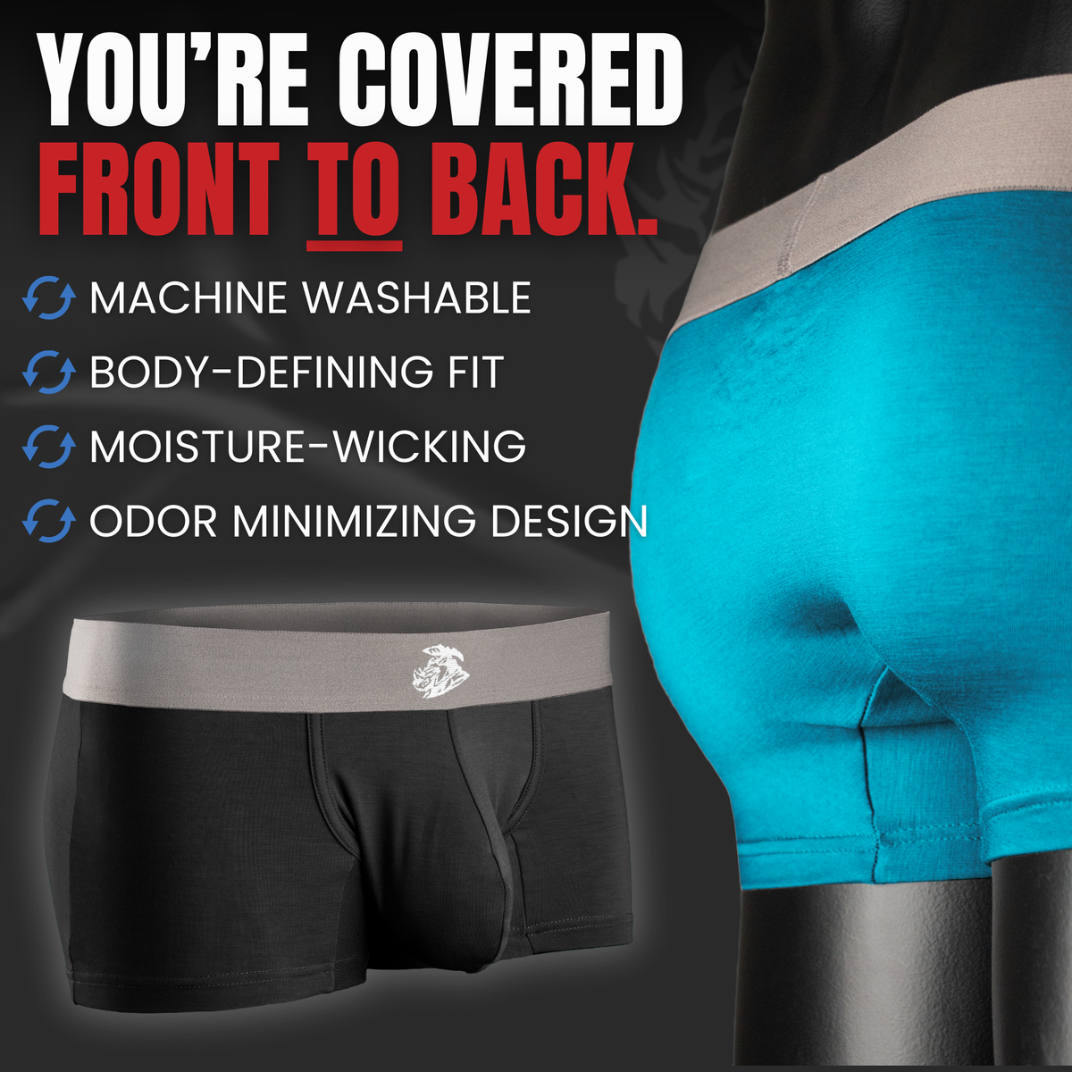 Boxer Briefs Modal 3in Sin Abertura 1pk Negro
