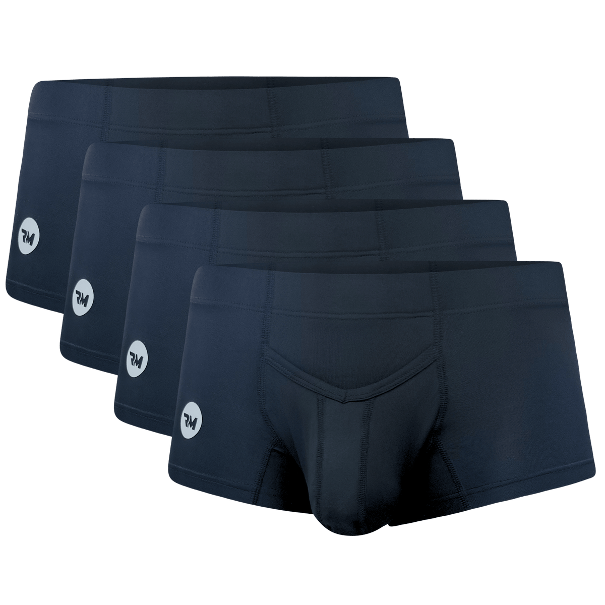 Nylon 3in Boxer Briefs V-Fly 4pk Black