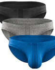 Modal 0in Low-Rise Bikini Briefs No Fly 3pk Black/Blue/Gray