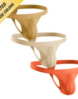 Modal 0in Thong No Fly 3pk Gold/Orange Brick/Sand
