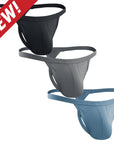 Bambú 0in Tanga Sin Apertura 3pz Negro/Azul/Gris