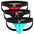 3-Pack - Black/Light Blue/Red