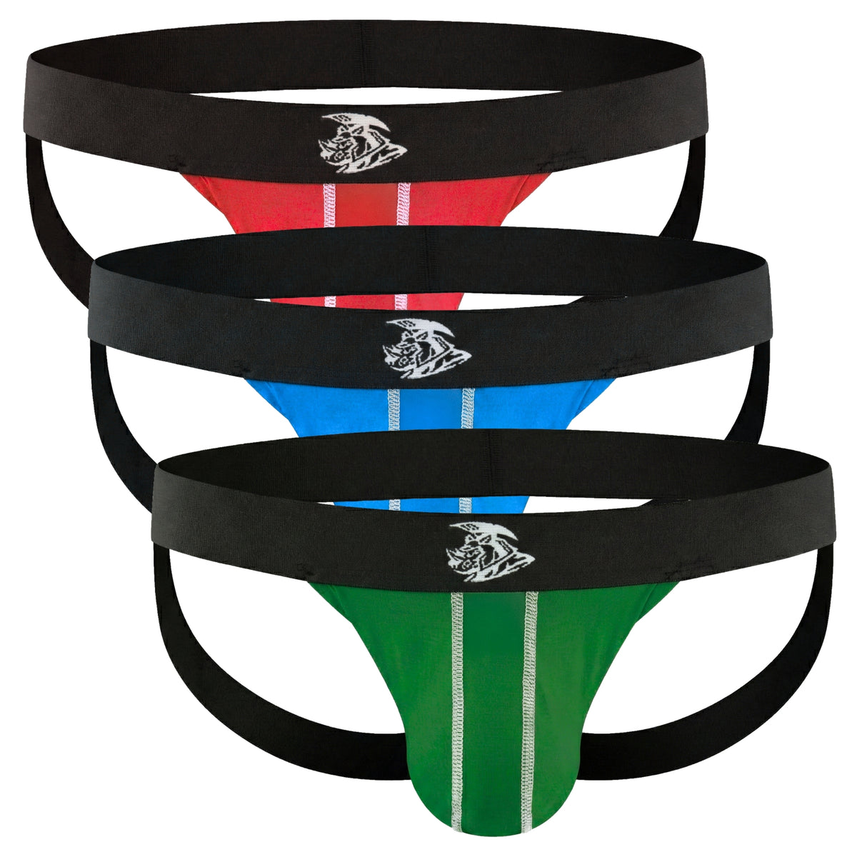 Pack de 3 Jockstraps Modal 0in Sin Abertura Verde/Rojo/Azul