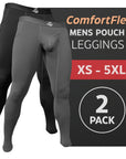 Leggings Modal de 28in con abertura en V 2pk Negro/Gris