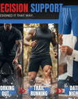 Nylon 9in Boxer Briefs No Fly 4pk Black/Dark Blue/Gray/Light Blue