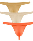 Modal 0in Thong No Fly 3pk Gold/Orange Brick/Sand