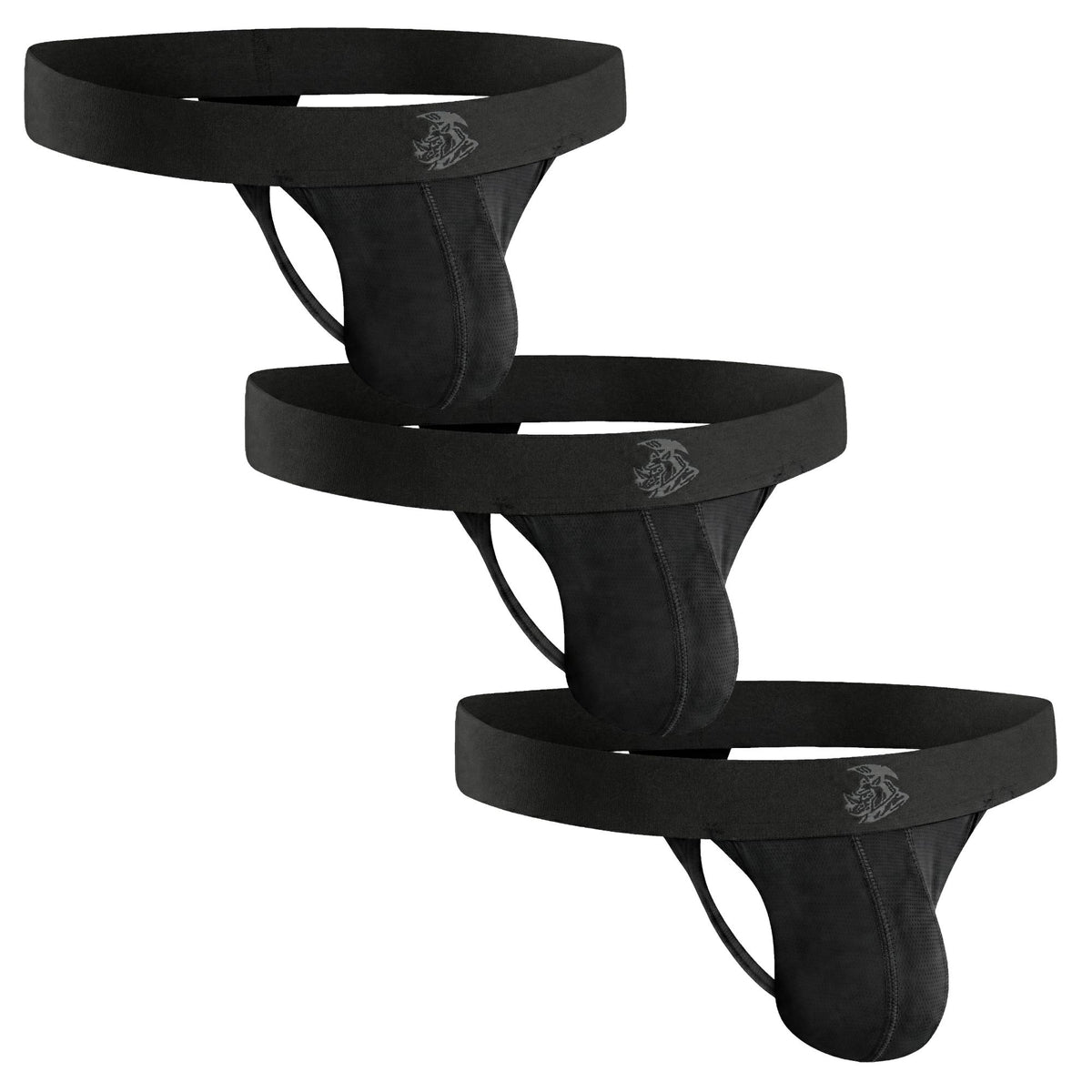 Tanga de malla de nylon 0in sin abertura 3pk negro