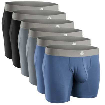Modal 7in Boxer Briefs No Fly 6pk Black/Dark Gray/Navy