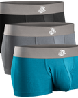 Boxers de modal 3in sin abertura 3pk Negro/Cian/Gris