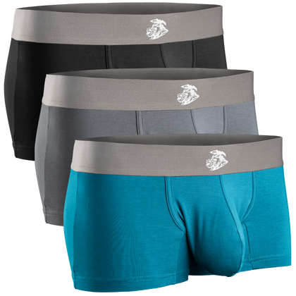 Modal 3in Boxer Briefs No Fly 3pk Black/Cyan/Gray