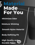 Nylon 9in Boxer Briefs No Fly 4pk Black/Cyan/Gray/White