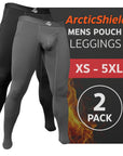 Leggings de Nylon Cepillado de 28in V Fly 2pk Negro/Gris