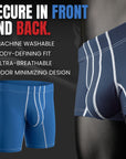 Nylon 9in Boxer Briefs No Fly 4pk Black/Dark Blue/Gray/Light Blue