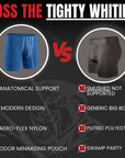 Nylon 9in Boxer Briefs No Fly 4pk Black/Dark Blue/Gray/Light Blue
