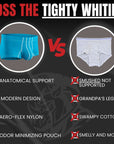 Nylon 3in Boxer Briefs No Fly 4pk Black/Cyan/Gray/White