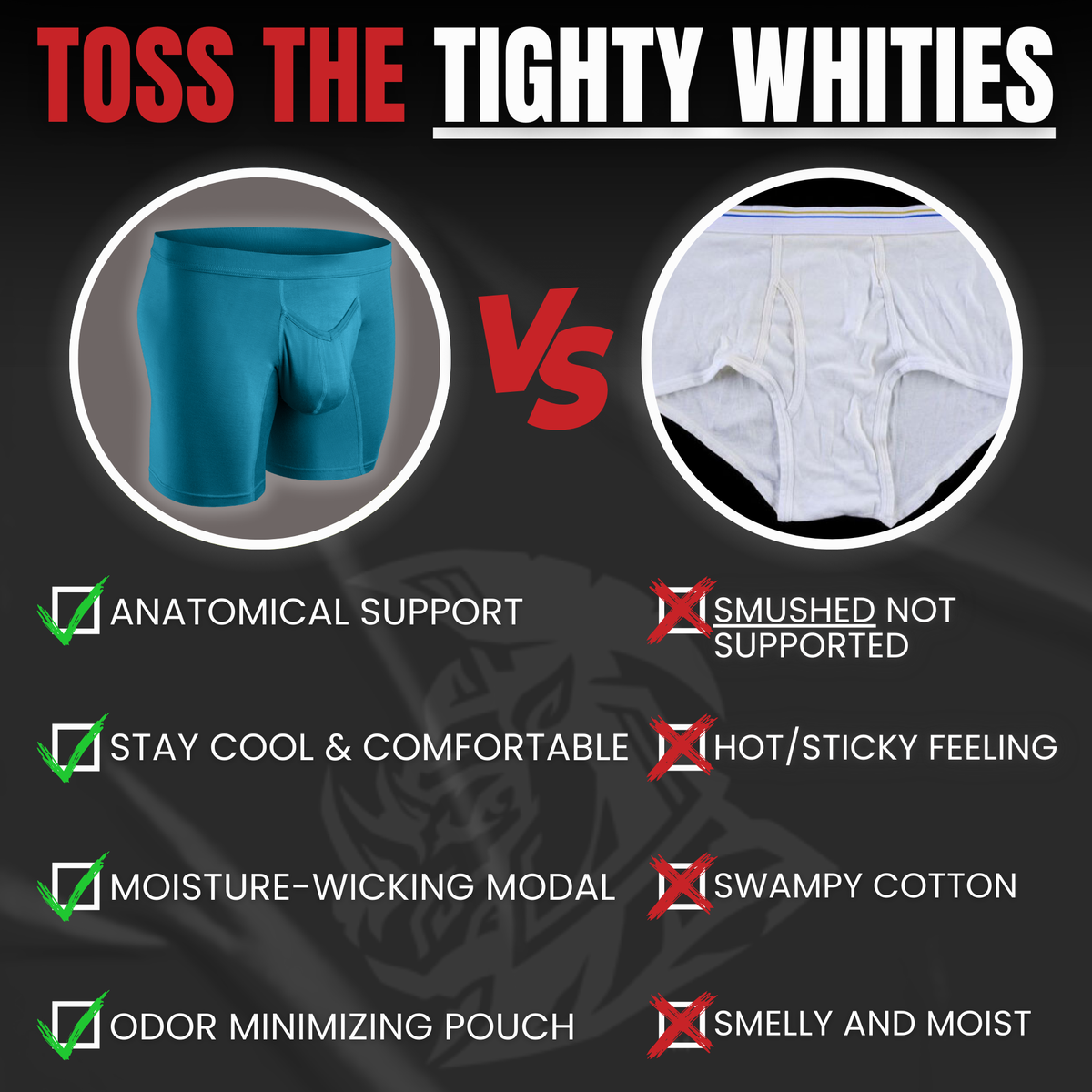 Modal 7in Boxer Briefs V-FLY 3pk Black/Cyan/Gray