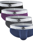 Bañadores de malla de nailon 0in sin abertura 4pk Negro/Azul/Gris/Borgoña
