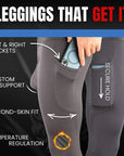 Leggings de Nylon Cepillado de 28in V Fly 1pk Gris