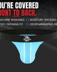 Nylon 0in Mesh Thong No Fly 3pk Black/Light Blue/Red