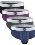 Bañadores de malla de nailon 0in sin abertura 4pk Negro/Azul/Gris/Borgoña