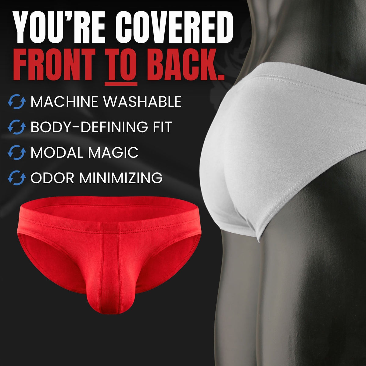 Modal 0in Low-Rise Bikini Briefs No Fly 3pk Navy Blue/Red/White
