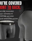 Nylon 7in Boxer Briefs No Fly 2pk Black/Gray