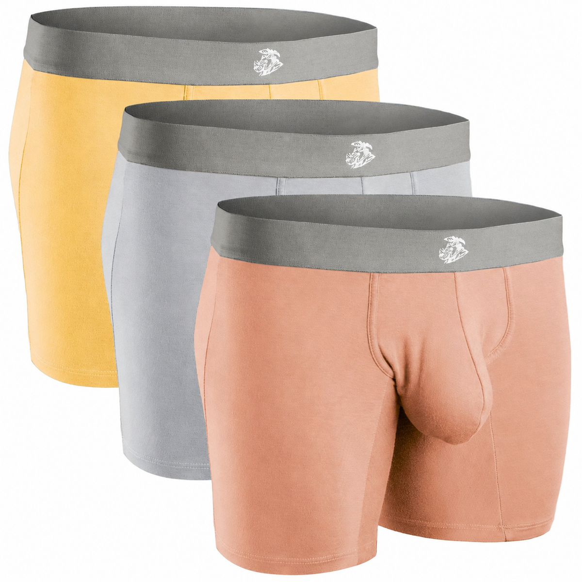 Bóxers Modal 7in sin bragueta 3 unidades Glaseado limón/Nube Nimbus/Polvo durazno