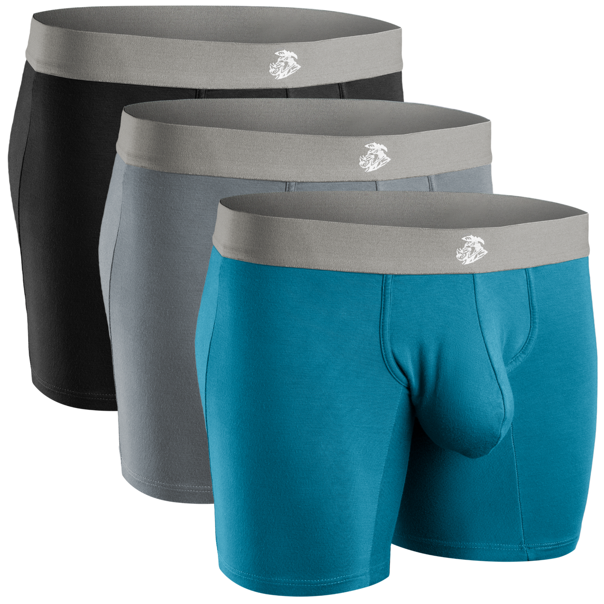 Modal 7in Boxer Briefs No Fly 3pk Black/Blue/Gray