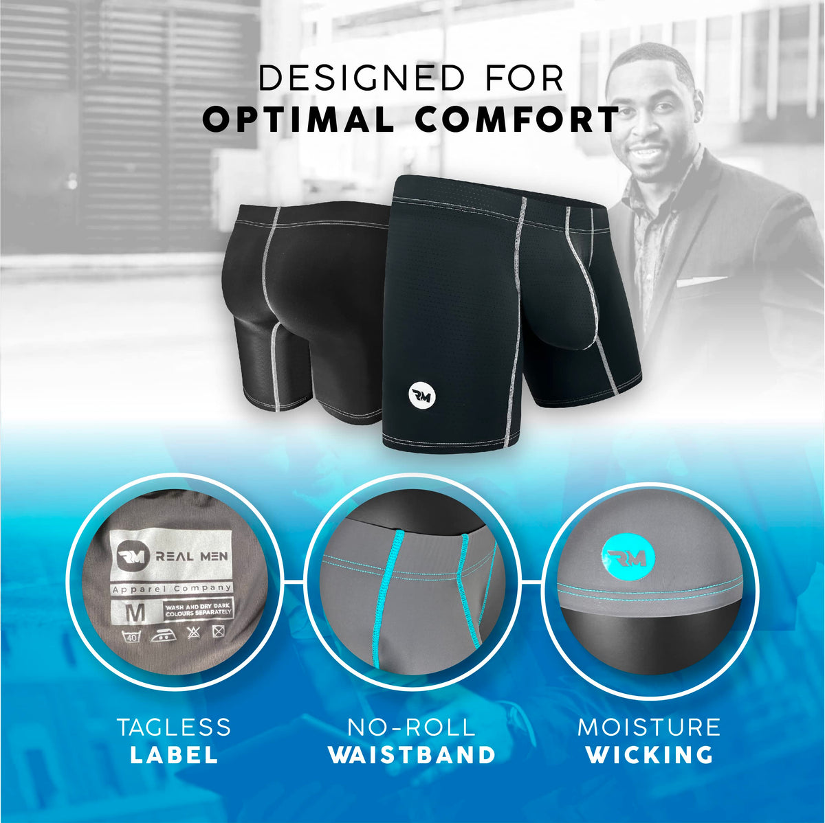 Men's boxer briefs featuring