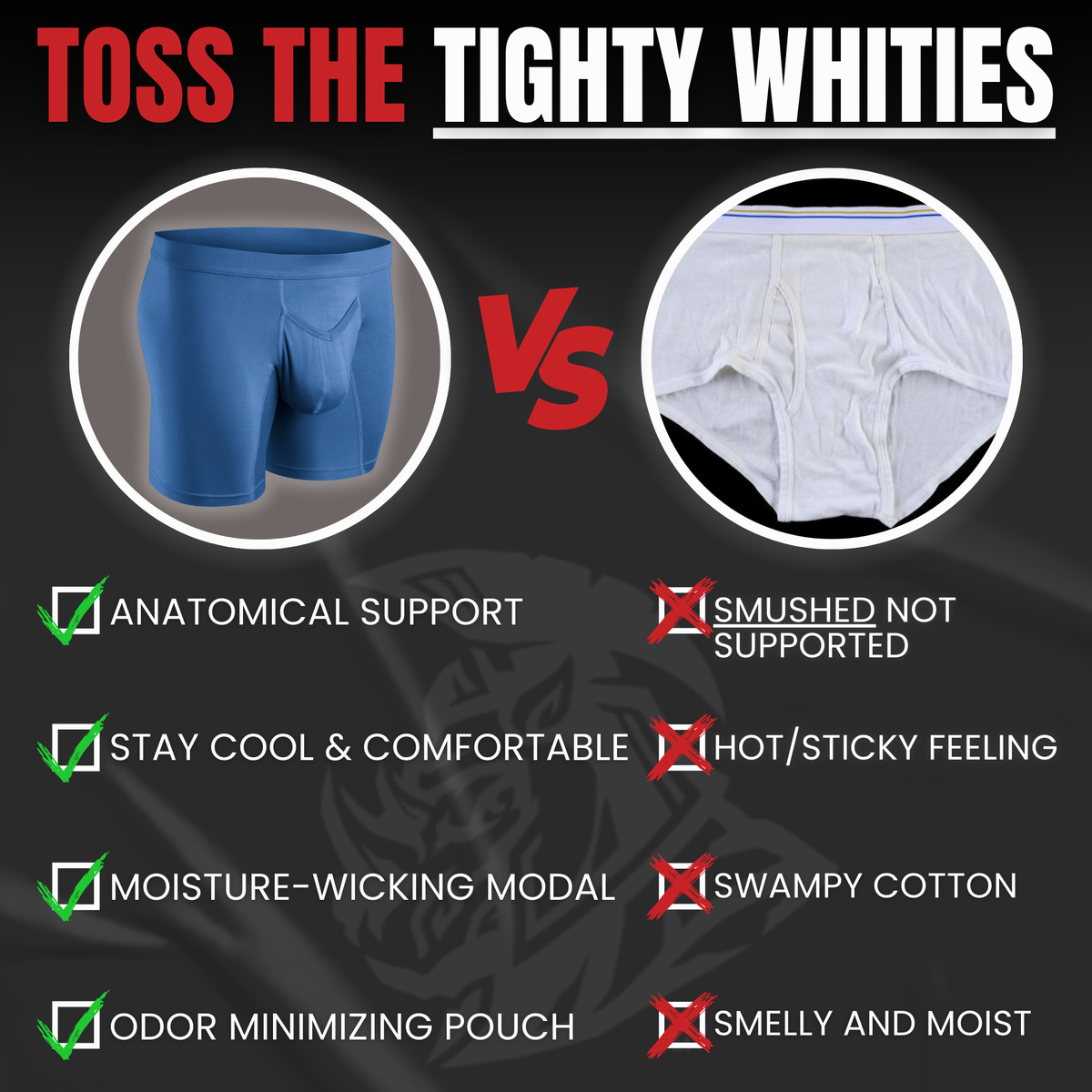 Modal 7in Boxer Briefs V-FLY 3pk Slate/Heather Gray/Blue